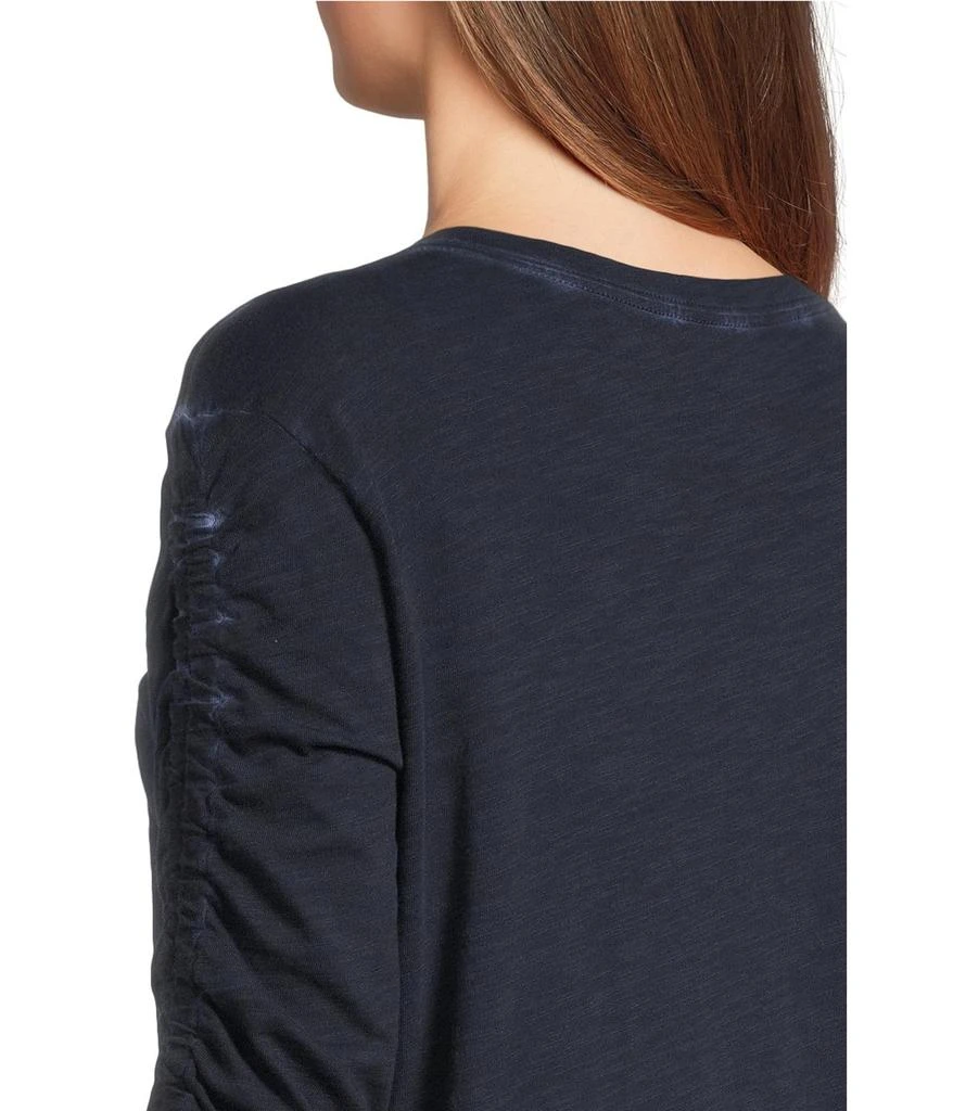 Elliott Lauren Enzyme Wash Jersey - Crew Neck Ruched Sleeve Tee 4