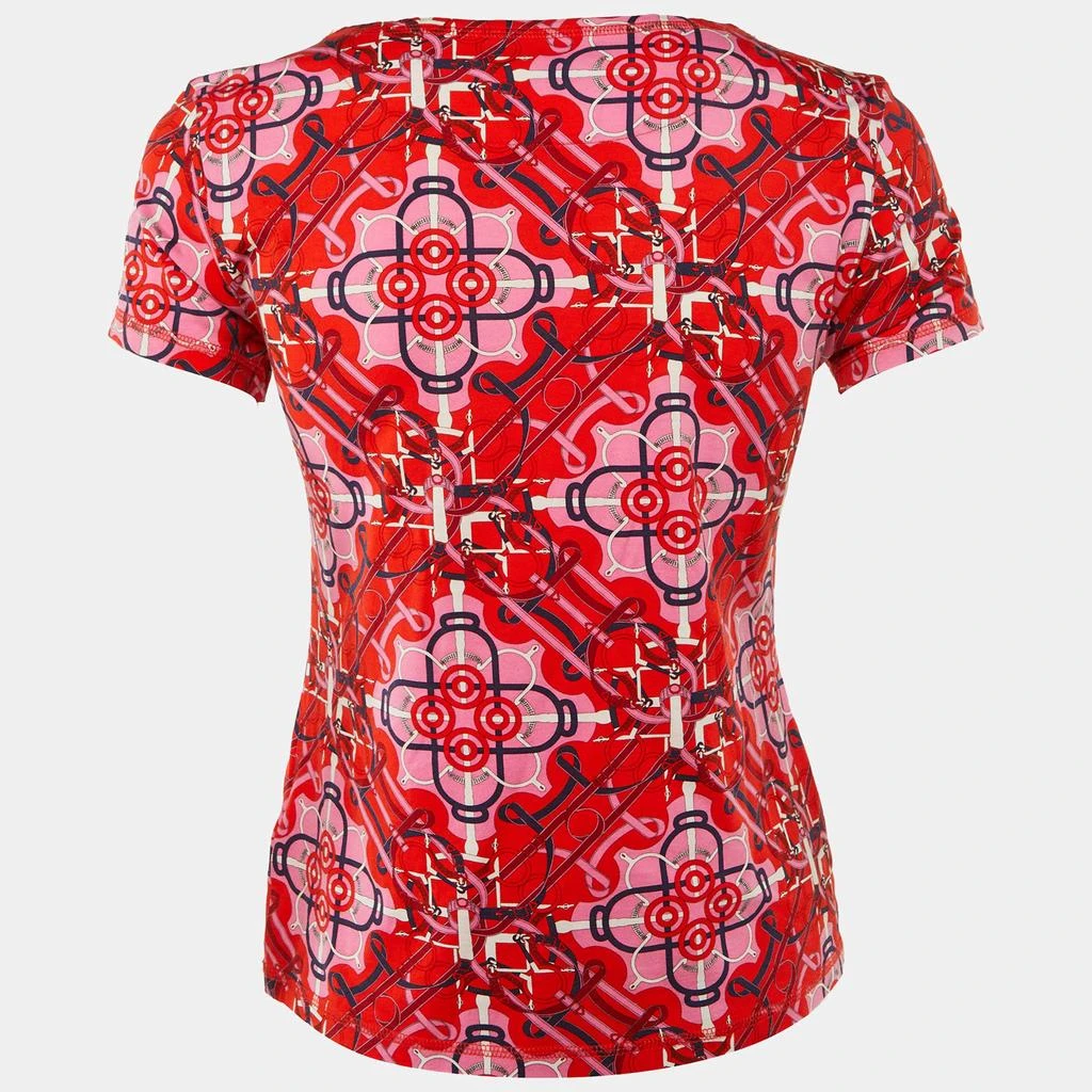 Hermes Hermès Red/Pink Eperon d'Or Cotton Crew Neck T-Shirt S 2