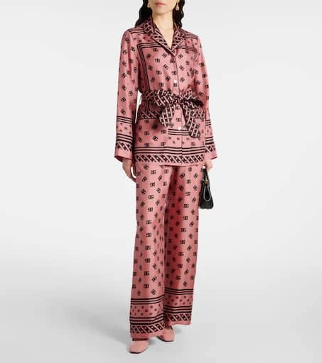 Dolce 
Gabbana DG silk satin palazzo pants 2