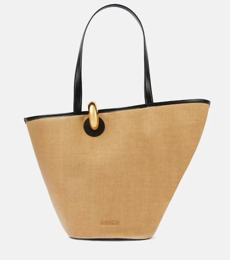 Jacquemus Le Bambola leather-trimmed basket bag 1