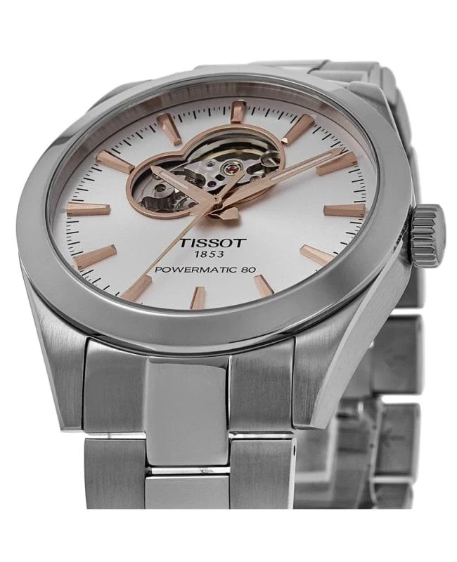 Tissot Tissot Gentleman Open Heart Silver Dial Steel Men's Watch T127.407.11.031.01 2
