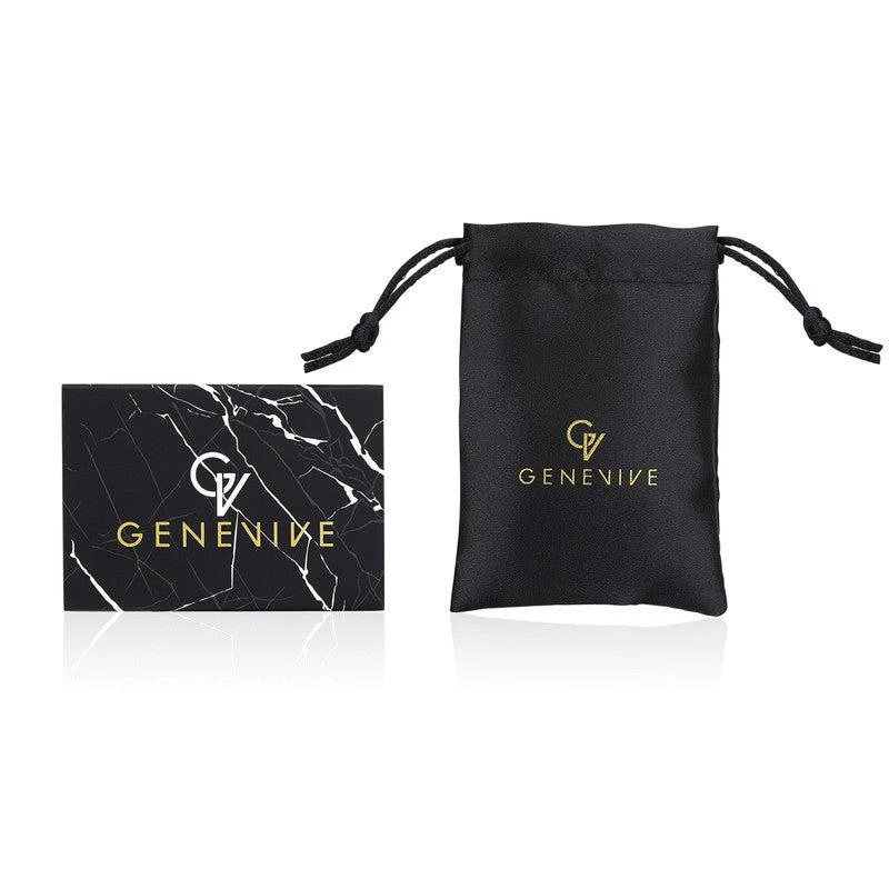 Genevive 14K Gold Plated with Heart, Cross, 
Cube 3D Design 3-Piece Stud Earrings Set 4