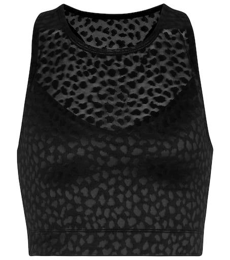 Adam Selman Stretch-nylon crop top