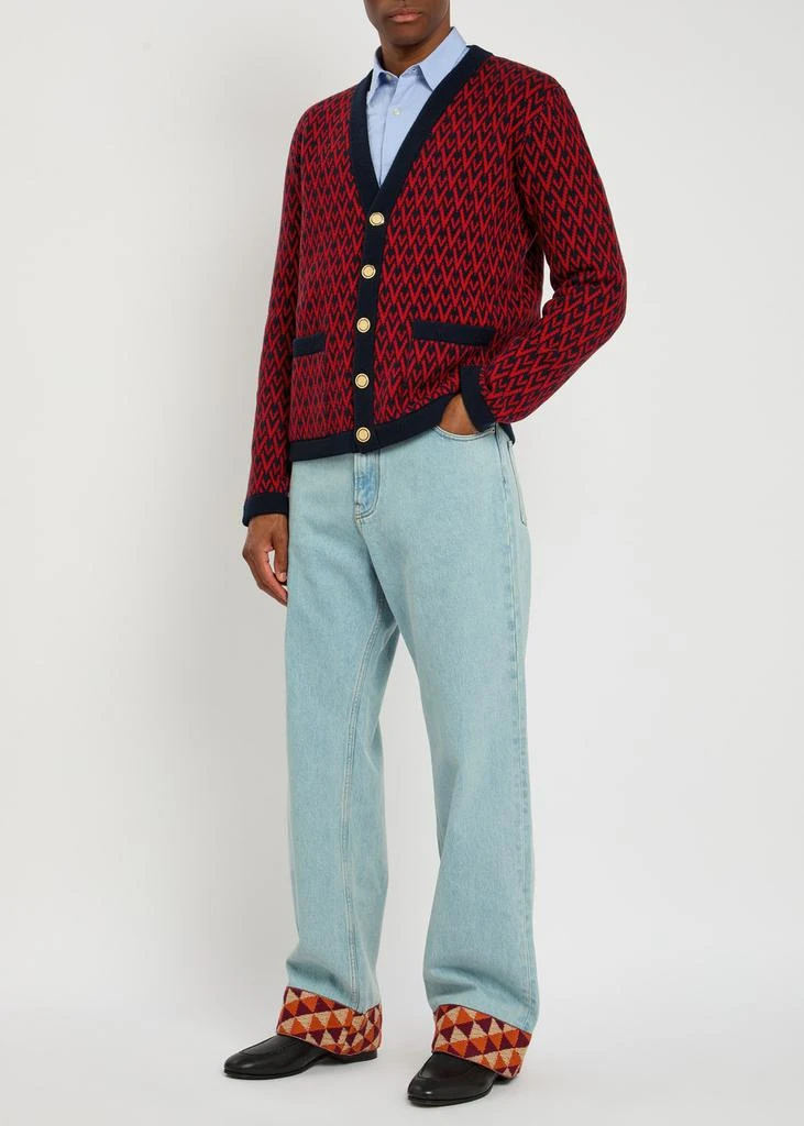 Valentino Patterned-intarsia wool cardigan 4