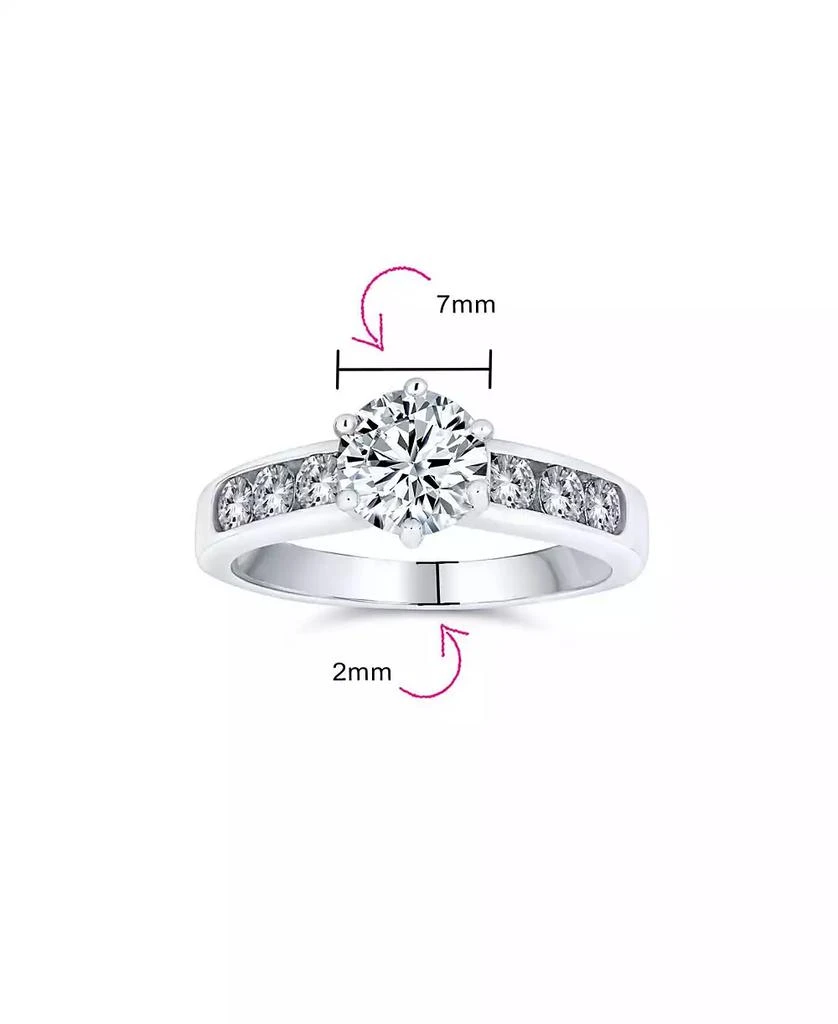Bling Jewelry Classic 4CT CZ Round 6-Prong Solitaire Promise Ring .925 Sterling Silver Cubic Zirconia Pave Band 3