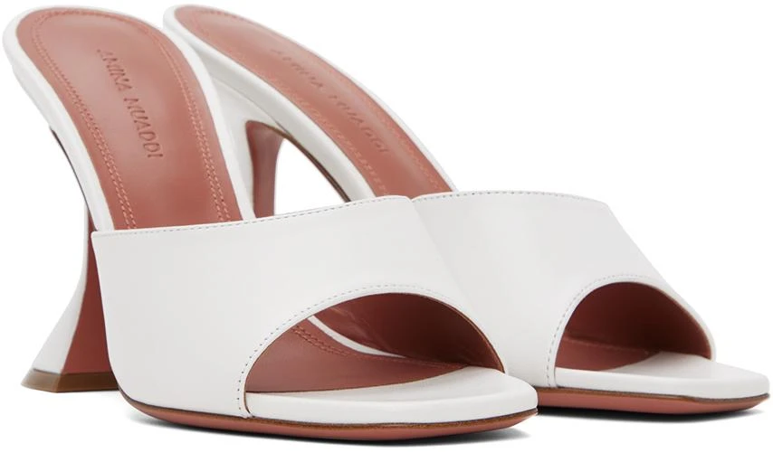 Amina Muaddi White Lupita Slipper Heeled Sandals 4