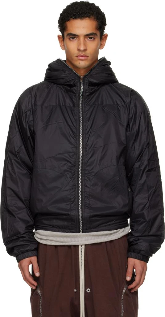 Rick Owens Black Sealed Windbreaker Jacket