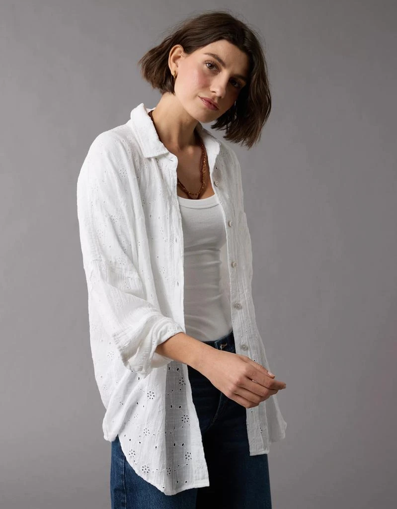 AE AE Eyelet Embroidered Go Big Shirt 1