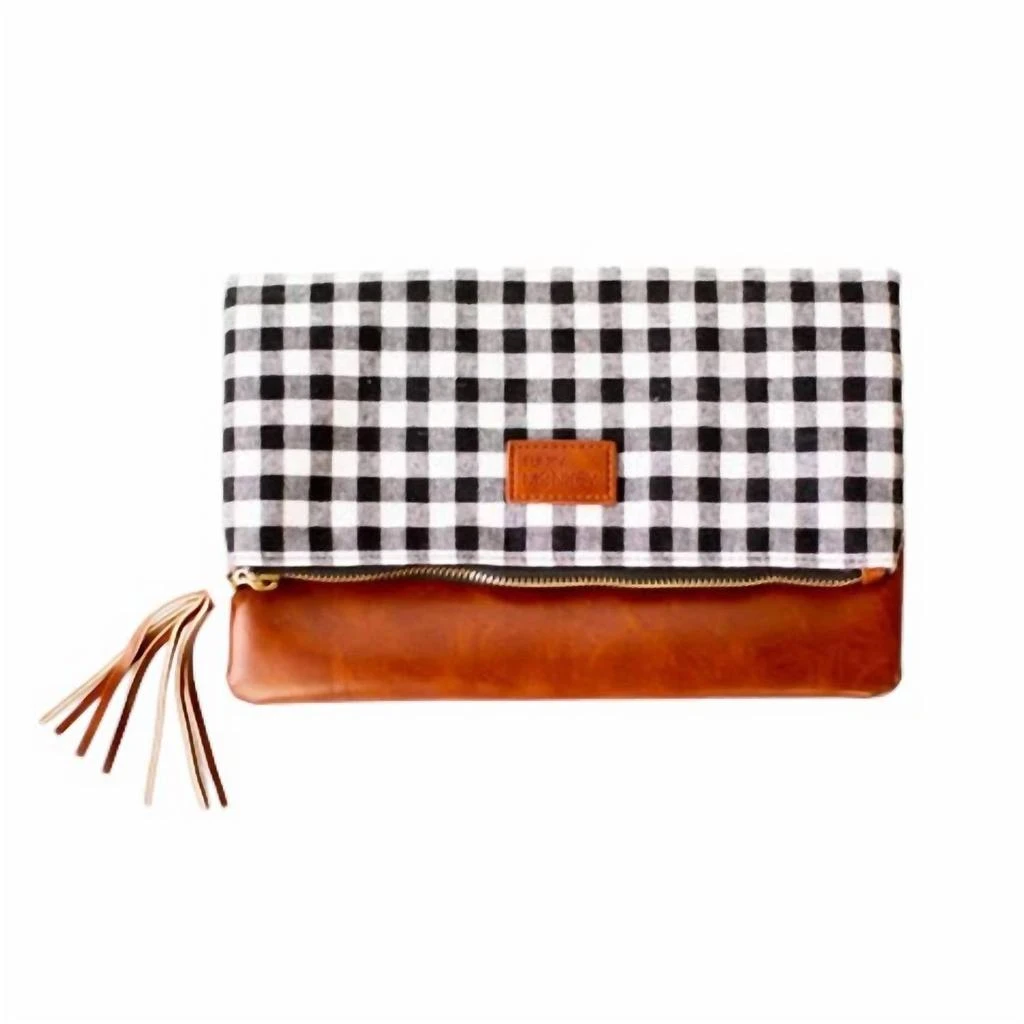 Funky Monkey Funky Monkey - Fold Over Buffalo Check Clutch 1