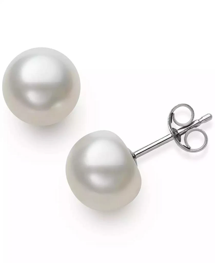 Belle de Mer Cultured Freshwater Button Pearl (8-9mm) Stud Earrings 1