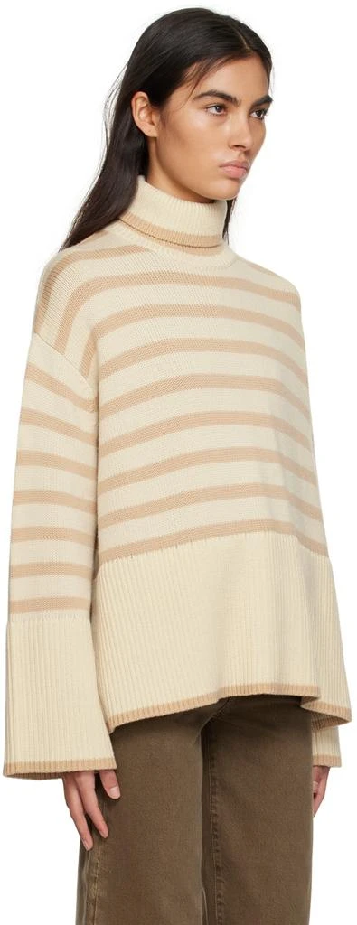 Totême Beige Striped Turtleneck 2