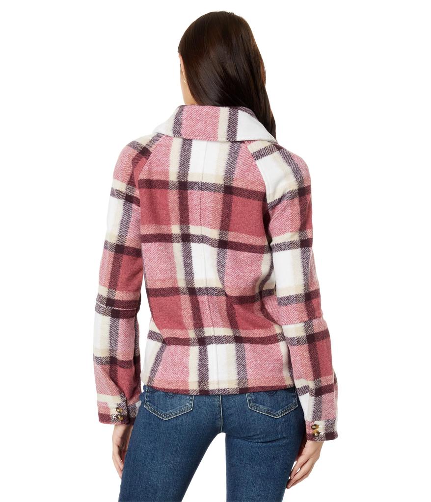 Avec Les Filles Plaid Zip Front Jacket