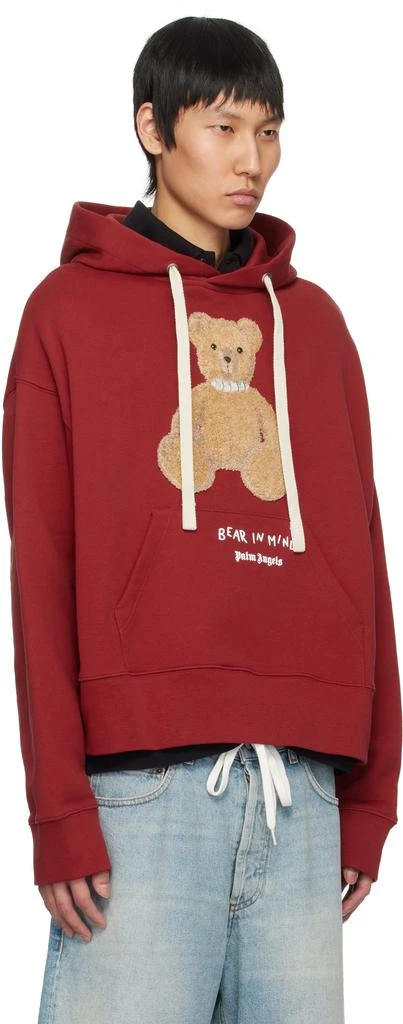 Palm Angels Red 'Bear in Mind' Hoodie 2