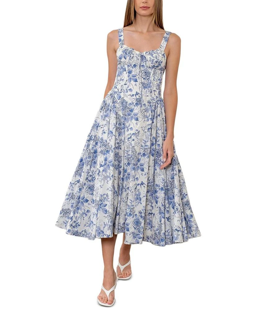 Moon River Floral Print Midi Dress 4