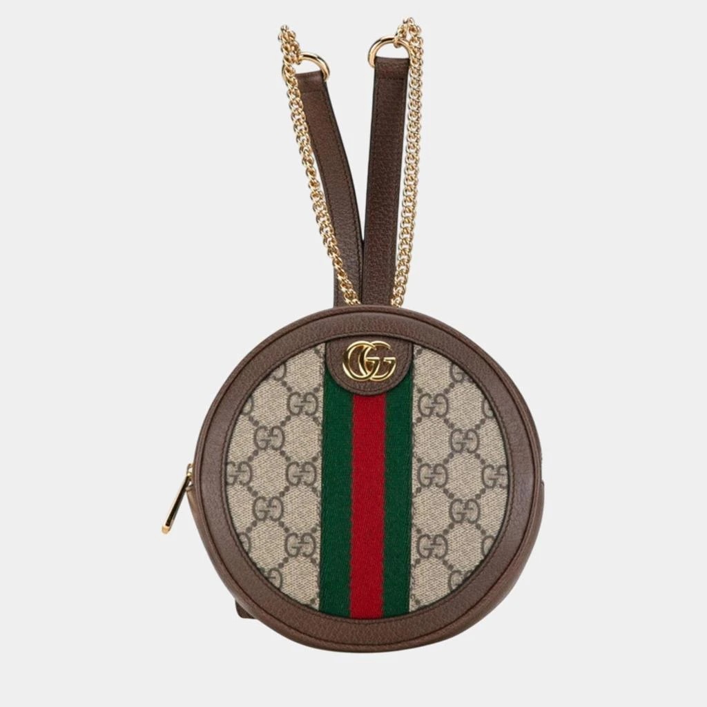 Shop Gucci Beige Brown PVC Leather GG Supreme Ophidia Sherry  display picture 1