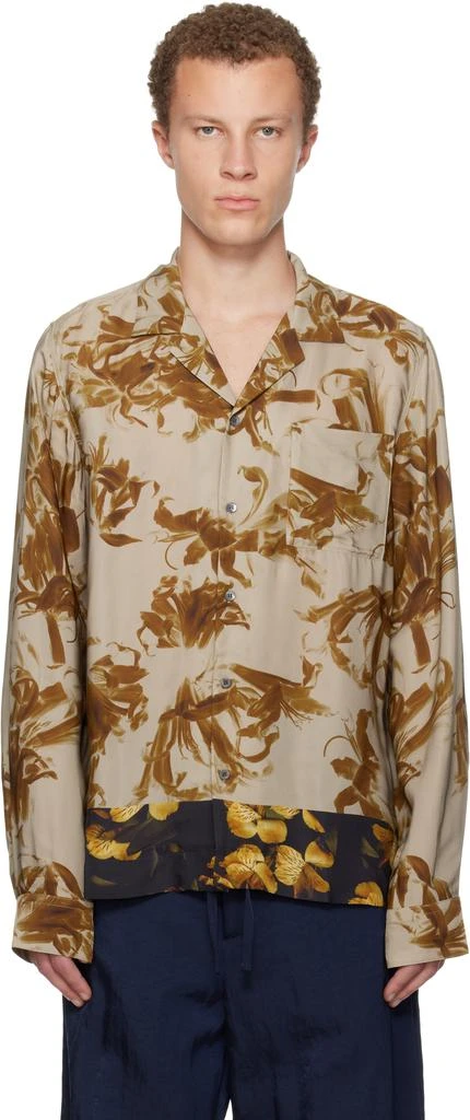 Dries Van Noten Beige Sateen Shirt 1