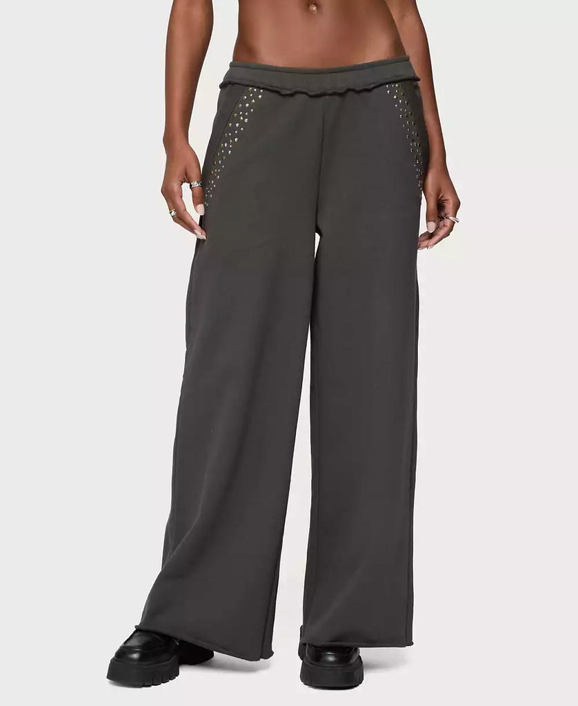 Edikted Women's Wrenn Studded Wide Leg Sweatpants