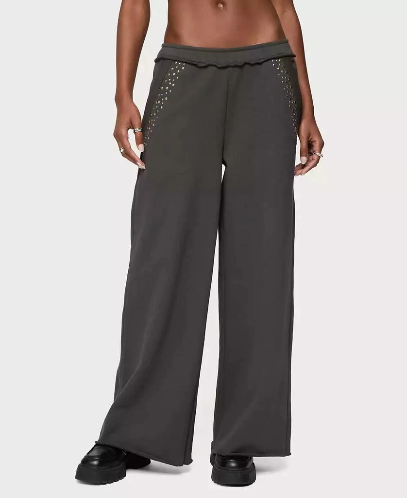 Edikted Women's Wrenn Studded Wide Leg Sweatpants 1