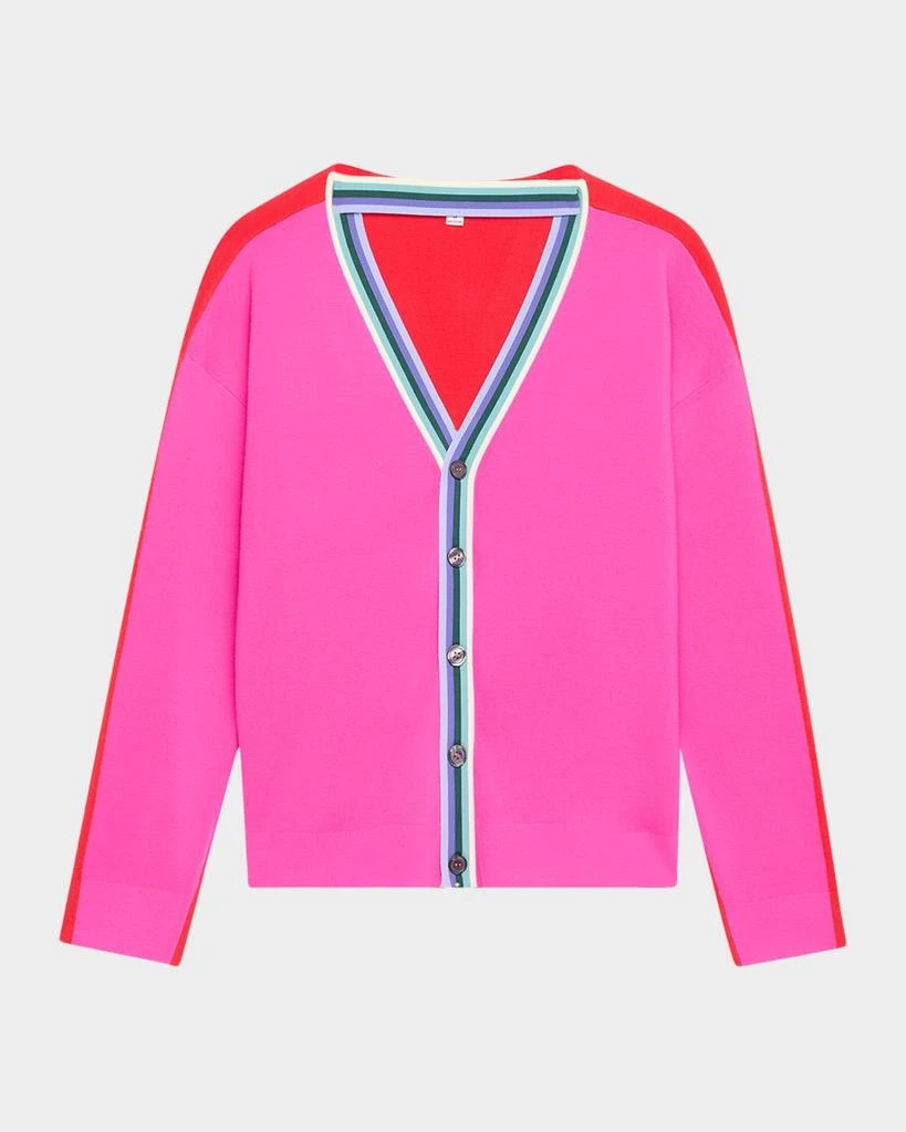 CHRISTOPHER JOHN ROGERS Colorblock Convertible Wool Cardigan 1