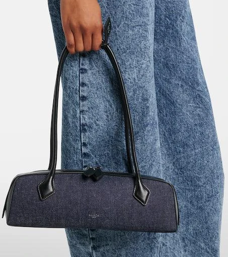 Alaïa Le Teckel Medium denim shoulder bag 5
