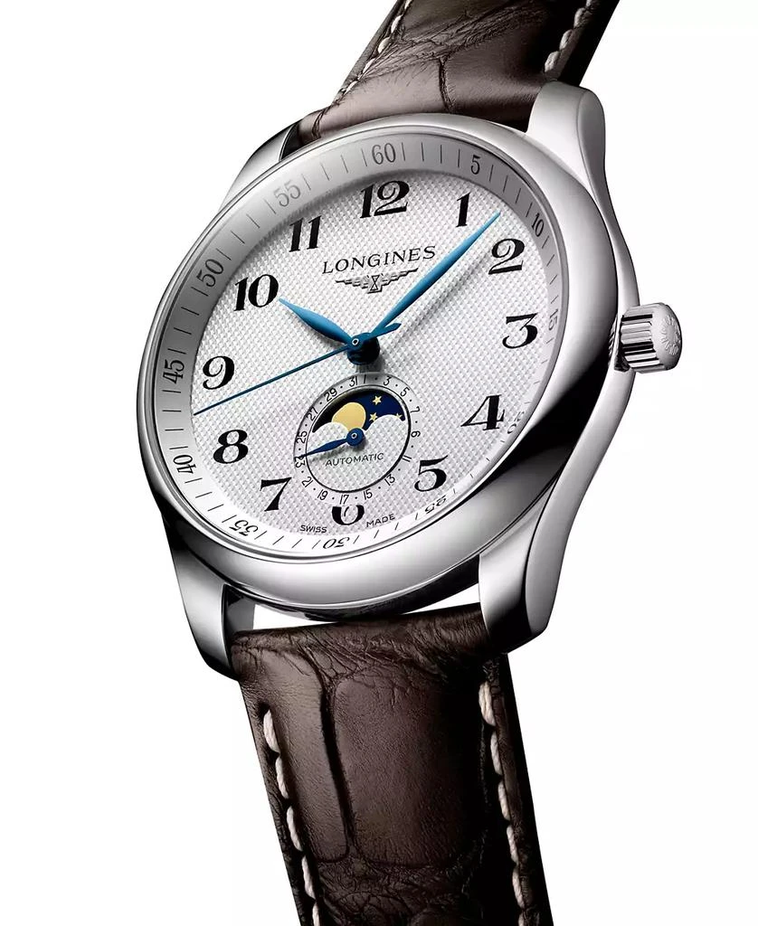 Longines Men's Swiss Automatic Master Brown Leather Strap Watch 40mm 2