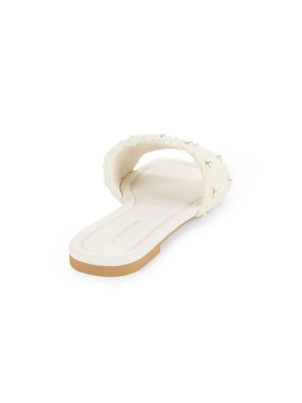 Stuart Weitzman Simulated Pearl Embellished Flat Slides 3