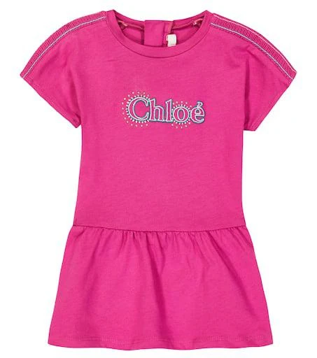 Chloé Baby logo cotton jersey dress 1