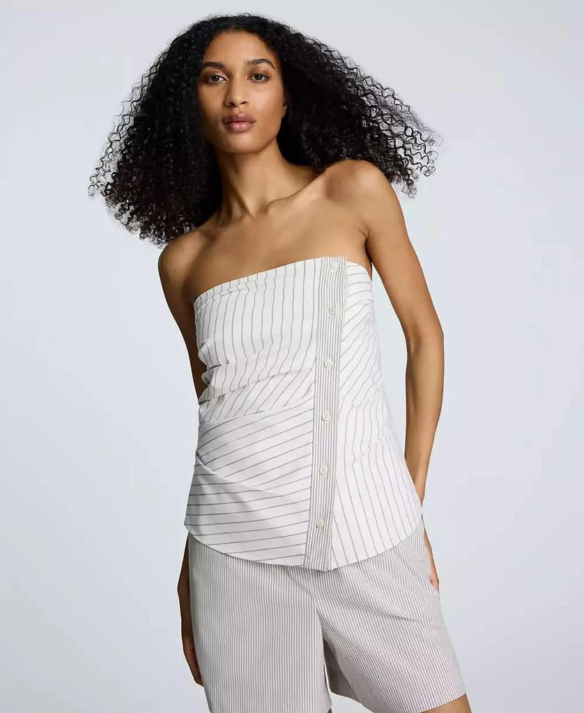 Kenneth Cole Women's Strapless Fitted Side-Pleat Top 1