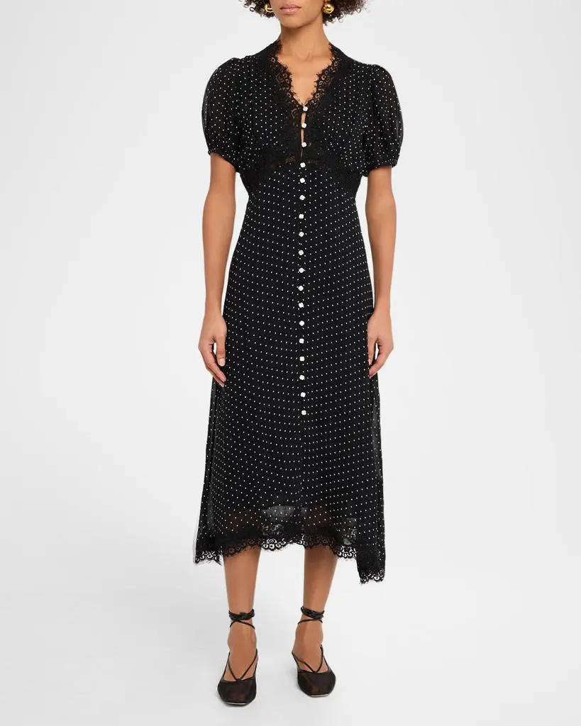 Sea Melody Polka-Dot Midi Dress 2
