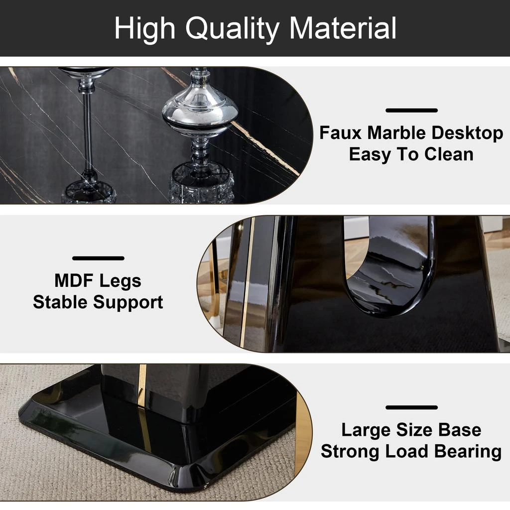 Streamdale Furniture Streamdale Ultra Modern Dining Table Glamour and Functionality for Every Gathering 3