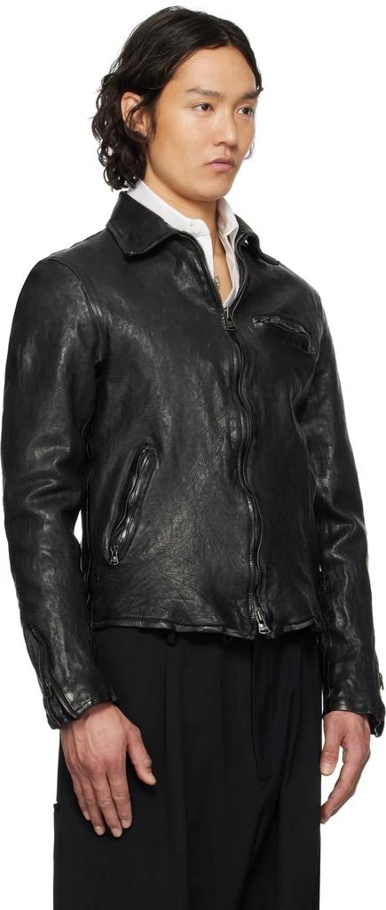 YOHJI YAMAMOTO Black Backlash Edition Calf Single Riders Leather Jacket 2