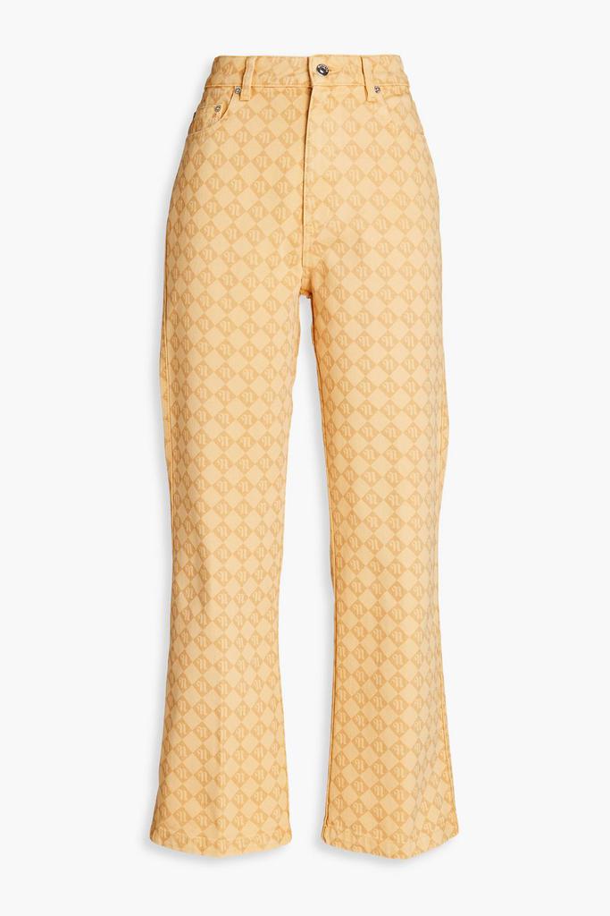 Nanushka Logo-print high-rise kick-flare jeans