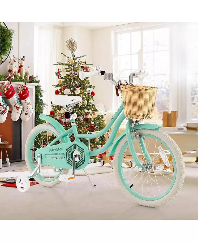 Costway 18" Kid's Bike with Training Wheels Adjustable Handlebar Seat Handbrake 9