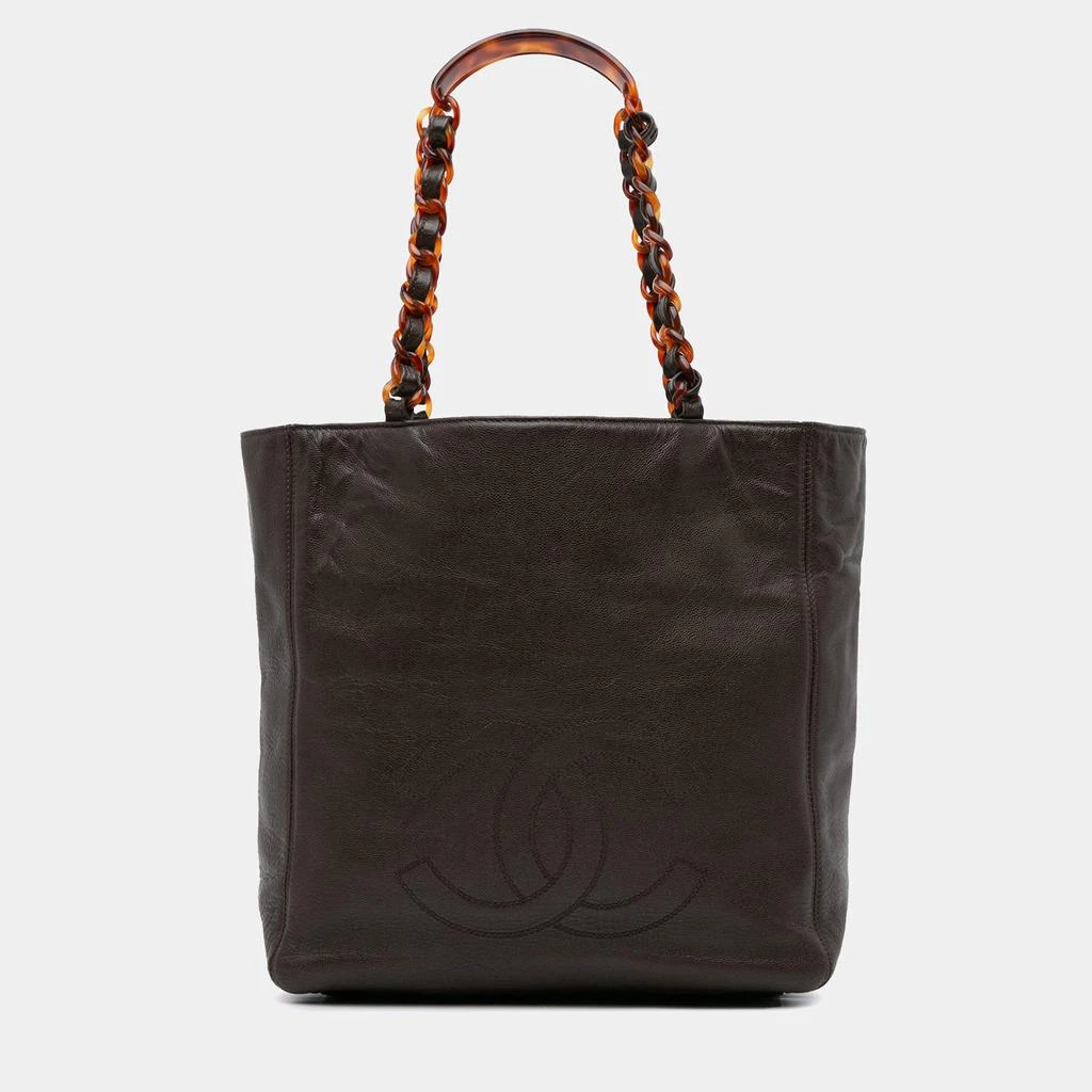Chanel Chanel Brown Tone Caviar Leather CC Tote Bag 1