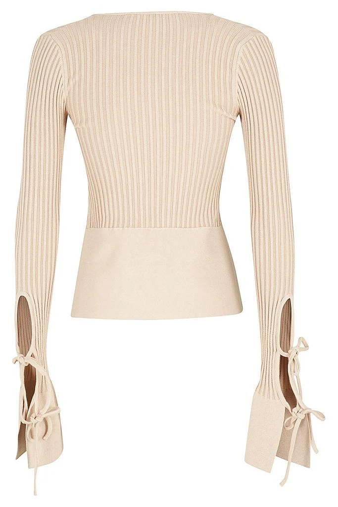 ANDREA ADAMO Andrea Adamo Tie-Fastened Long-Sleeved Cut-Out Knitted Top 2