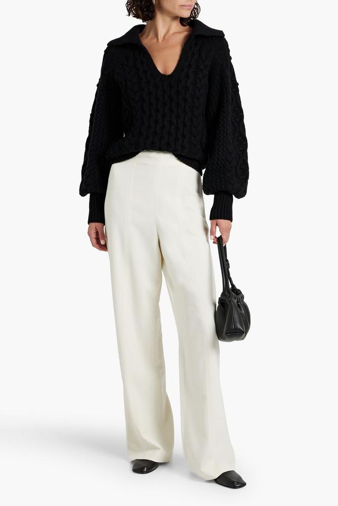 Loulou Studio Rammu cable-knit wool and cashmere-blend polo sweater