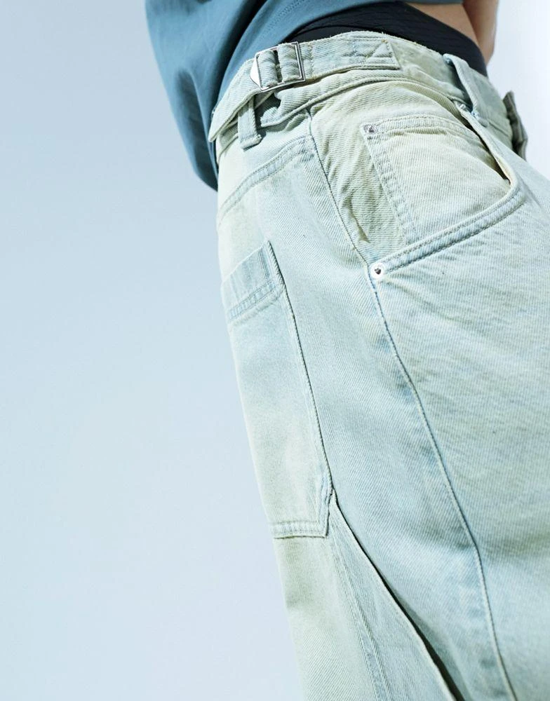 Bershka Bershka baggy carpenter casted jean in green 4
