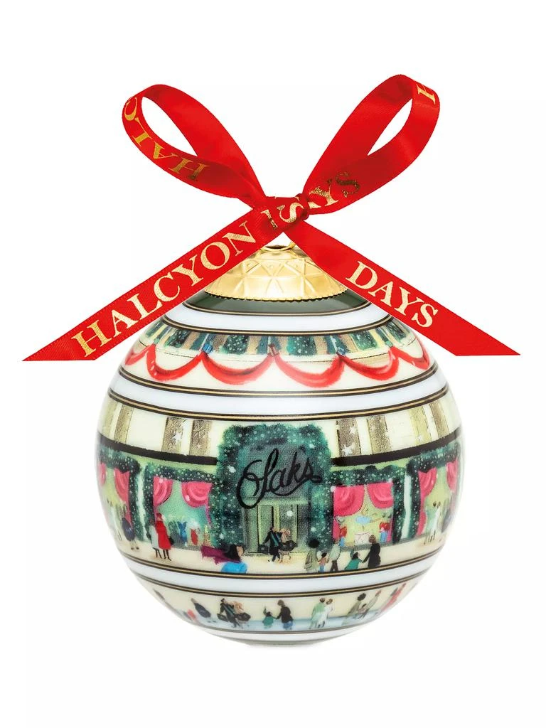 Halcyon Days Saks Fifth Avenue Holiday Shopping Ornament 1