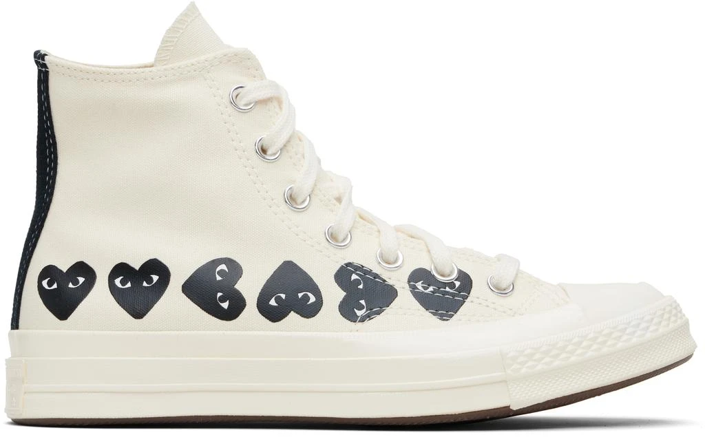 Comme des Garcons Beige Converse Edition Multi Heart Sneakers 1