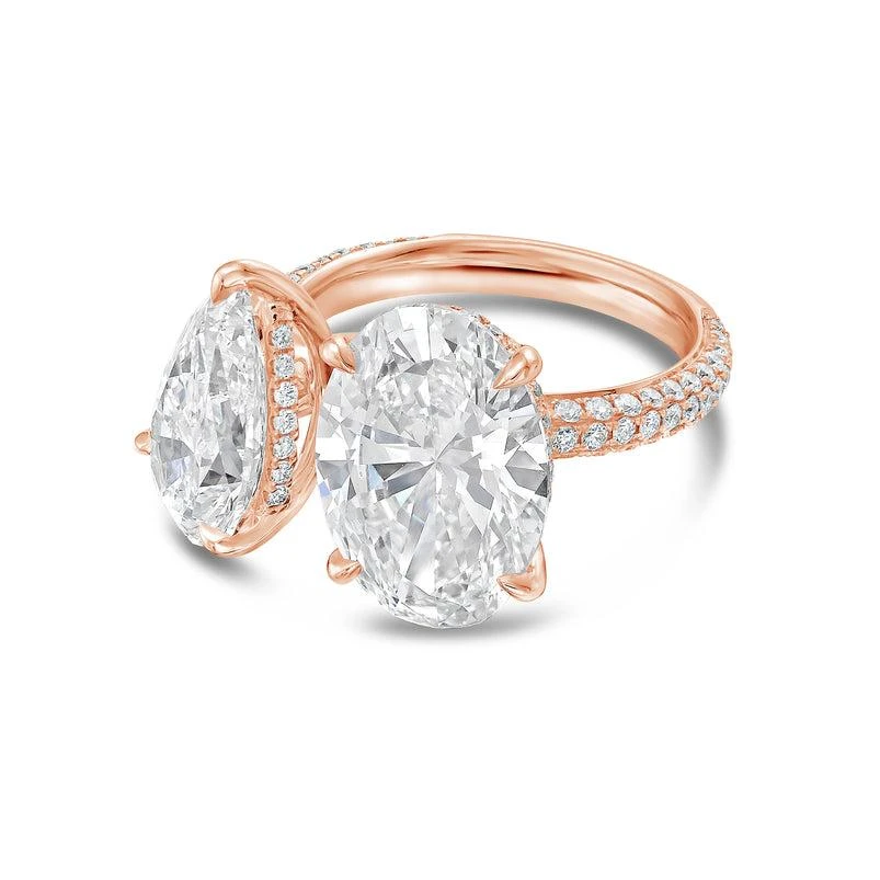 Diana M Jewels 18KT ROSE GOLD 2 STONE LAB GROWN DIAMOND FASHION RING WEIGHING 6.00 CTS TW 2