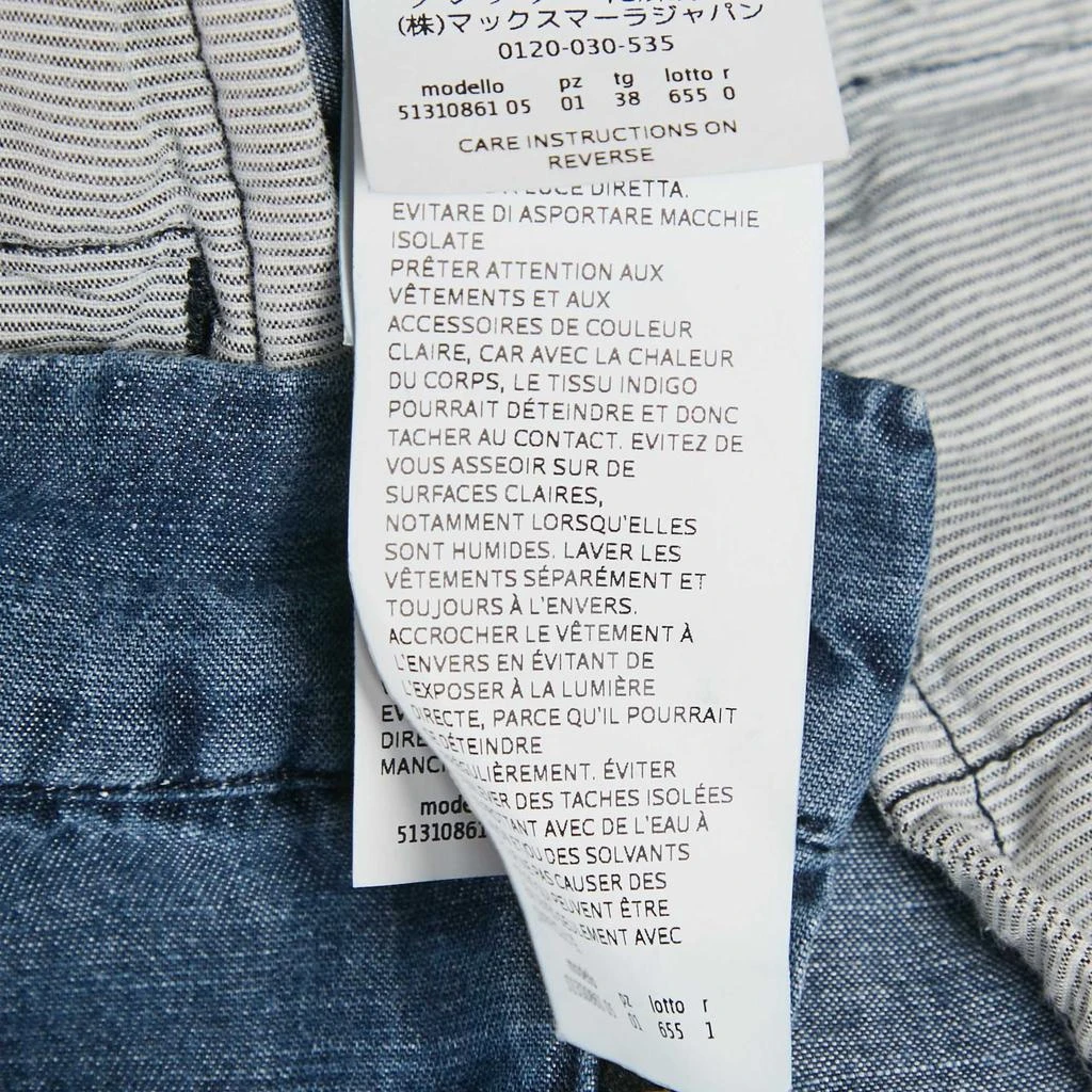 Weekend Max Mara Weekend Max Mara Blue Chambray Wide-Leg Trousers S 7