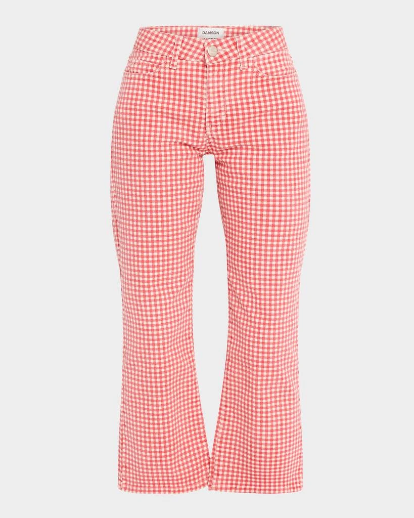 Damson Madder Kenny Gingham Kick-Flare Crop Jeans 1