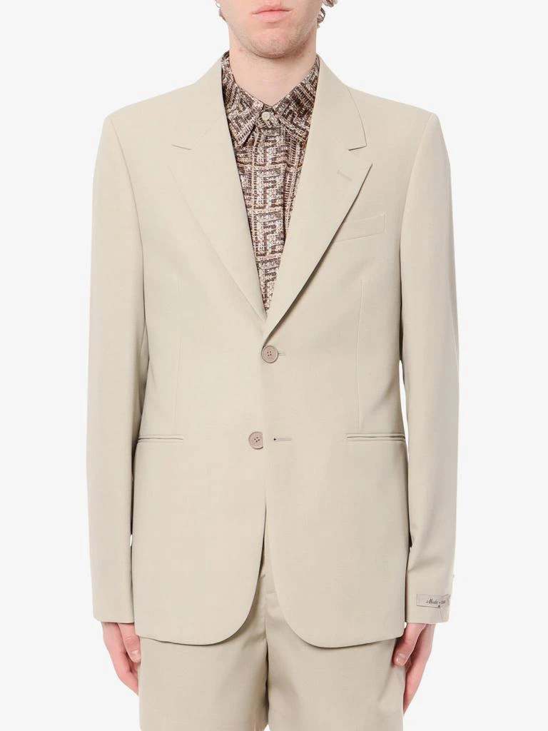Fendi Virgin wool blazer with logoed buttons 3