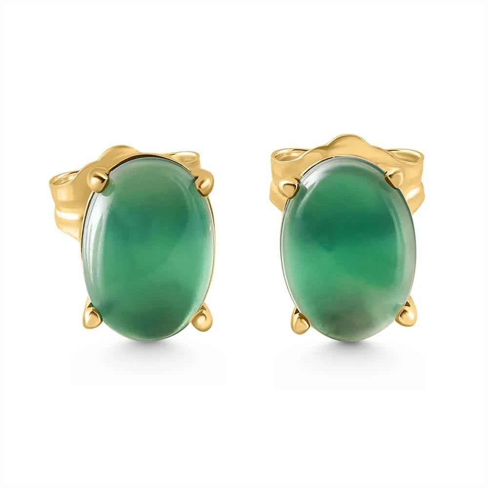 Pompeii3 1.00CT Emerald Studs 14K White or Yellow Gold