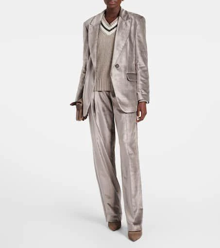Brunello Cucinelli Cotton-blend velvet blazer 2