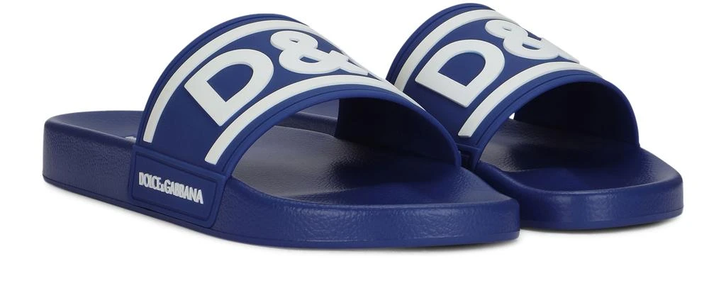 Dolce & Gabbana Rubber beachwear sliders with DG logo 3