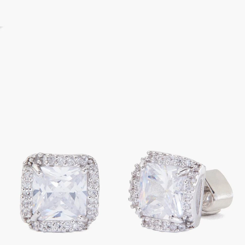 Kate Spade Kate Spade New York Women's Princess Cut Large Studs - Clear/Silver 1
