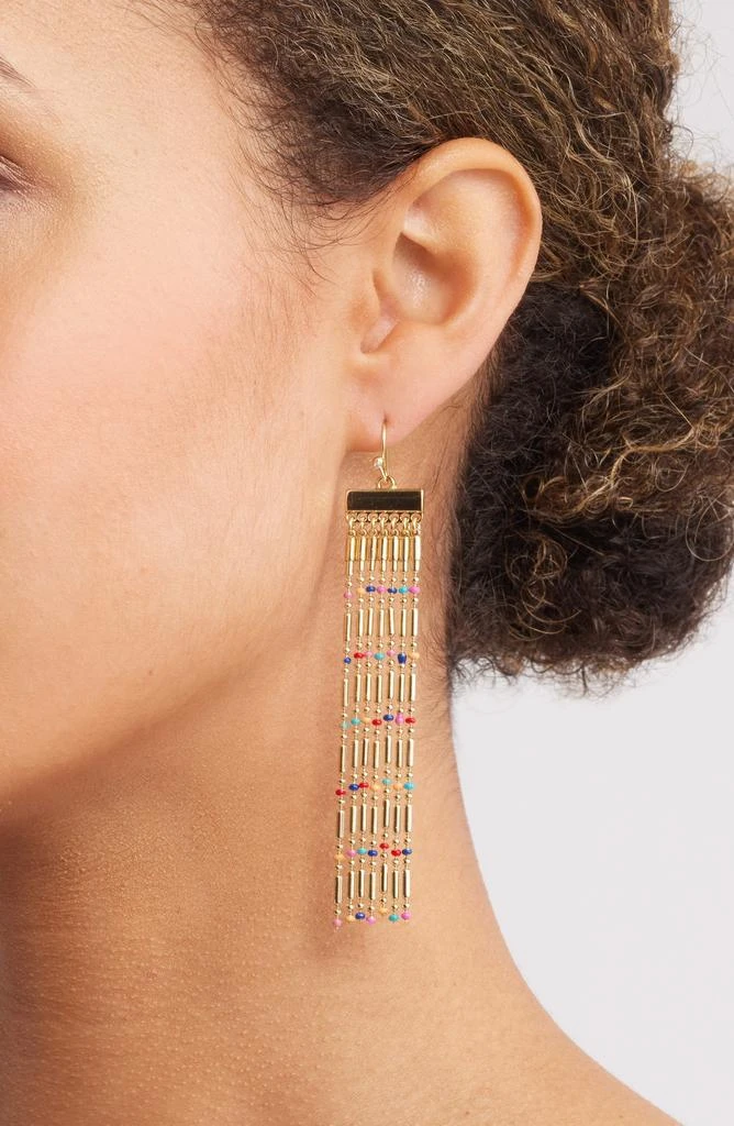 Nordstrom Enamel Dot Ball Chain Fringe Earrings 2