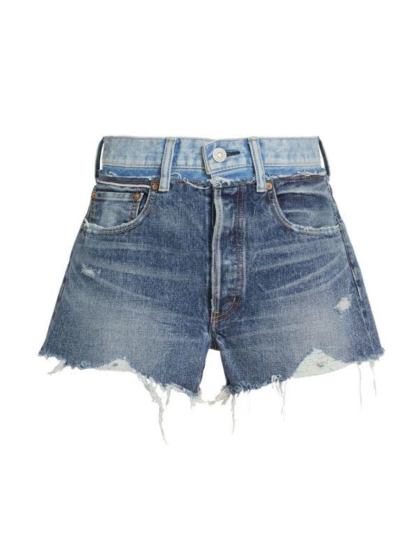 MOUSSY VINTAGE Lewiston Distressed Denim Shorts 5