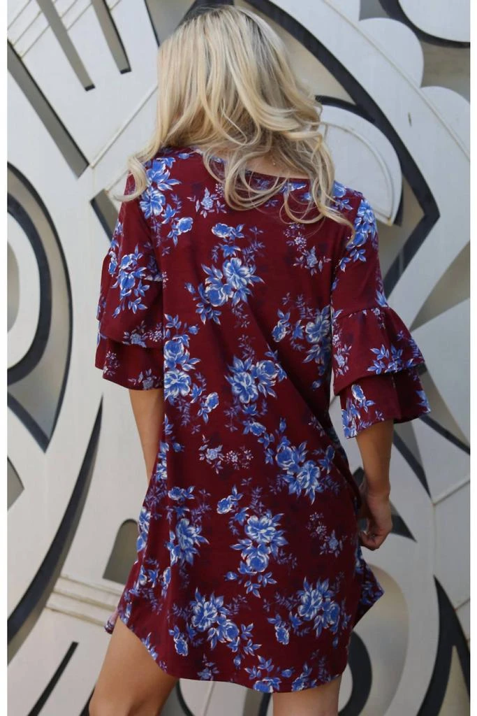 Angie Angie - Floral Double Ruffle Sleeve Dress 3